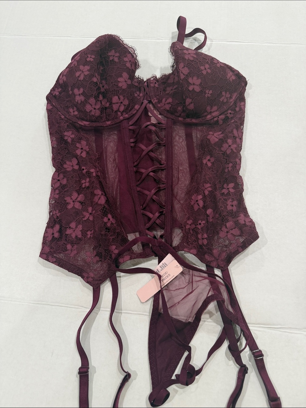 Victoria's Secret Lace Bustier in Wine